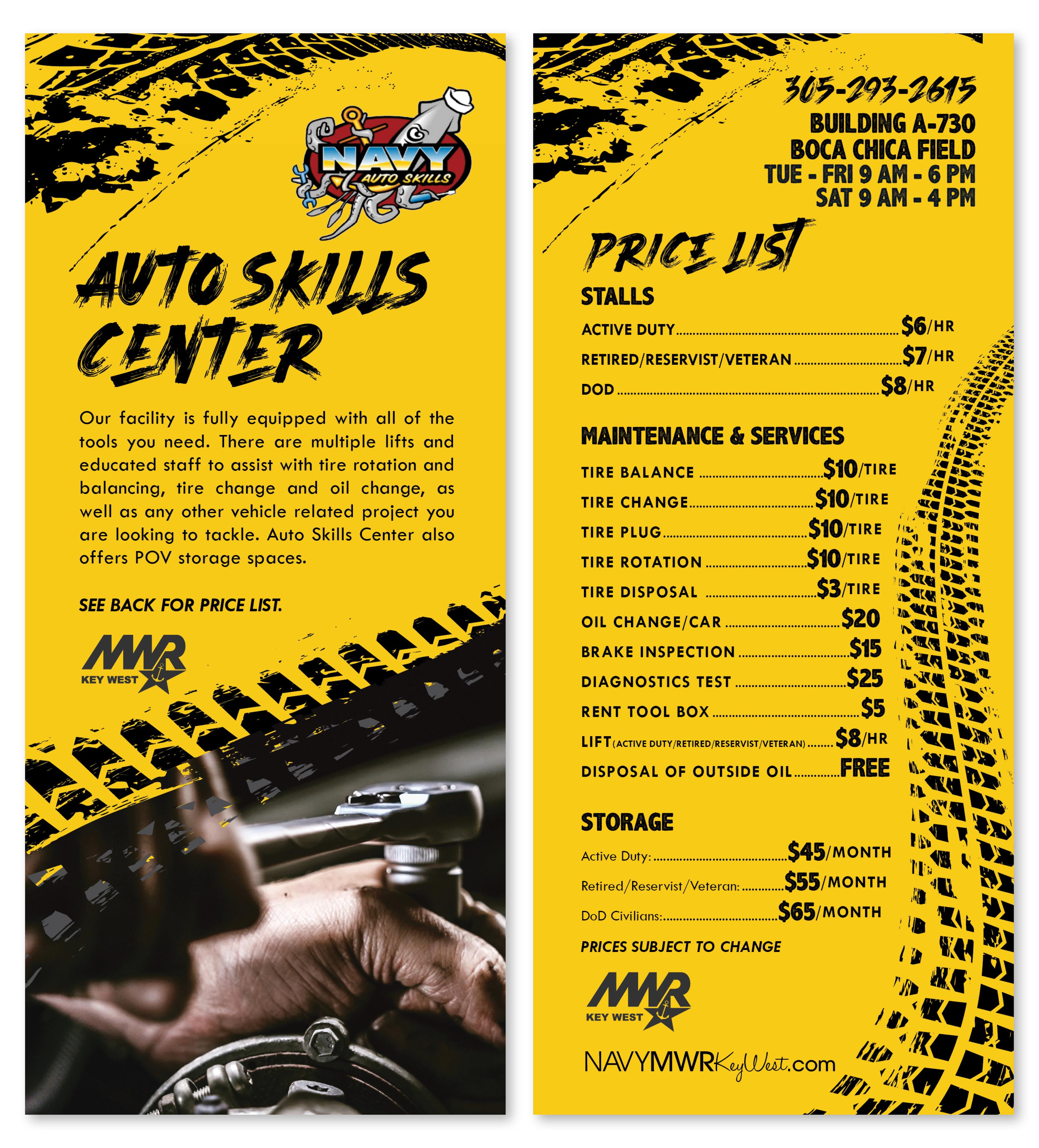 Auto Skills Rack Card