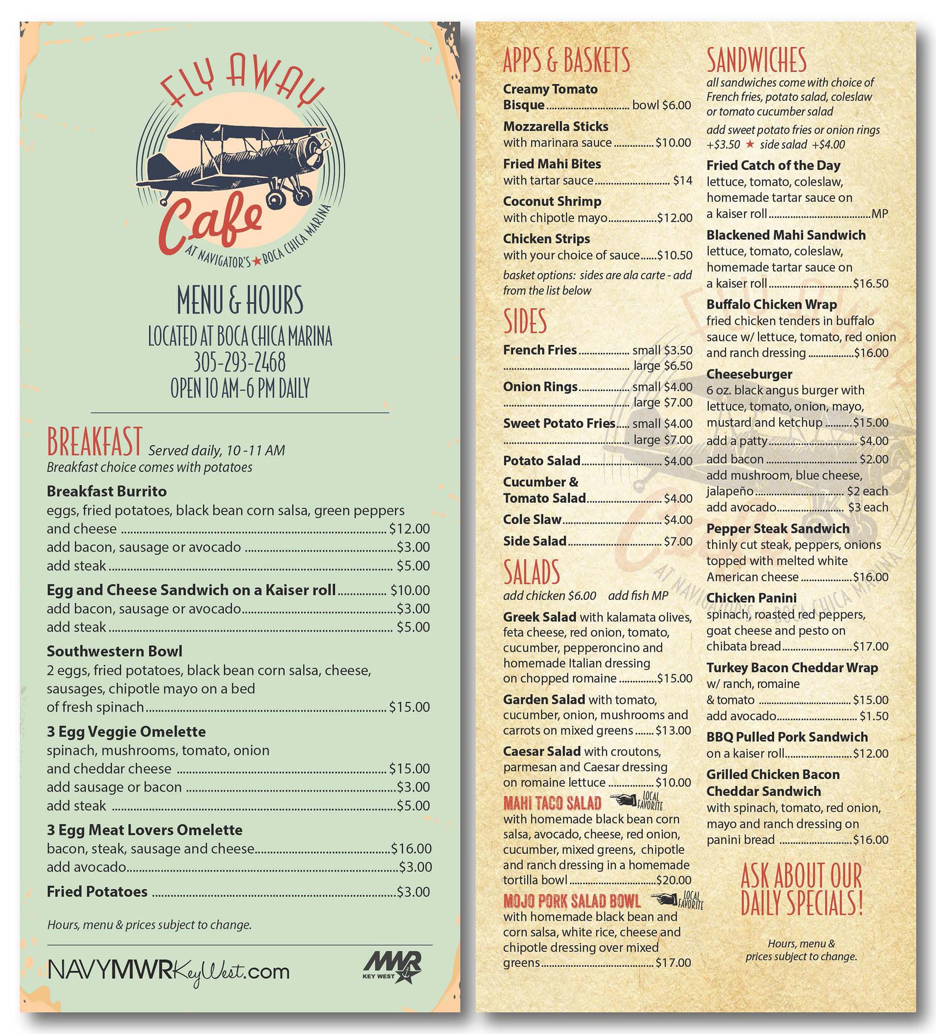 Fly Away Cafe Rack Card.jpg Fly Away Cafe Rack Card.jpg