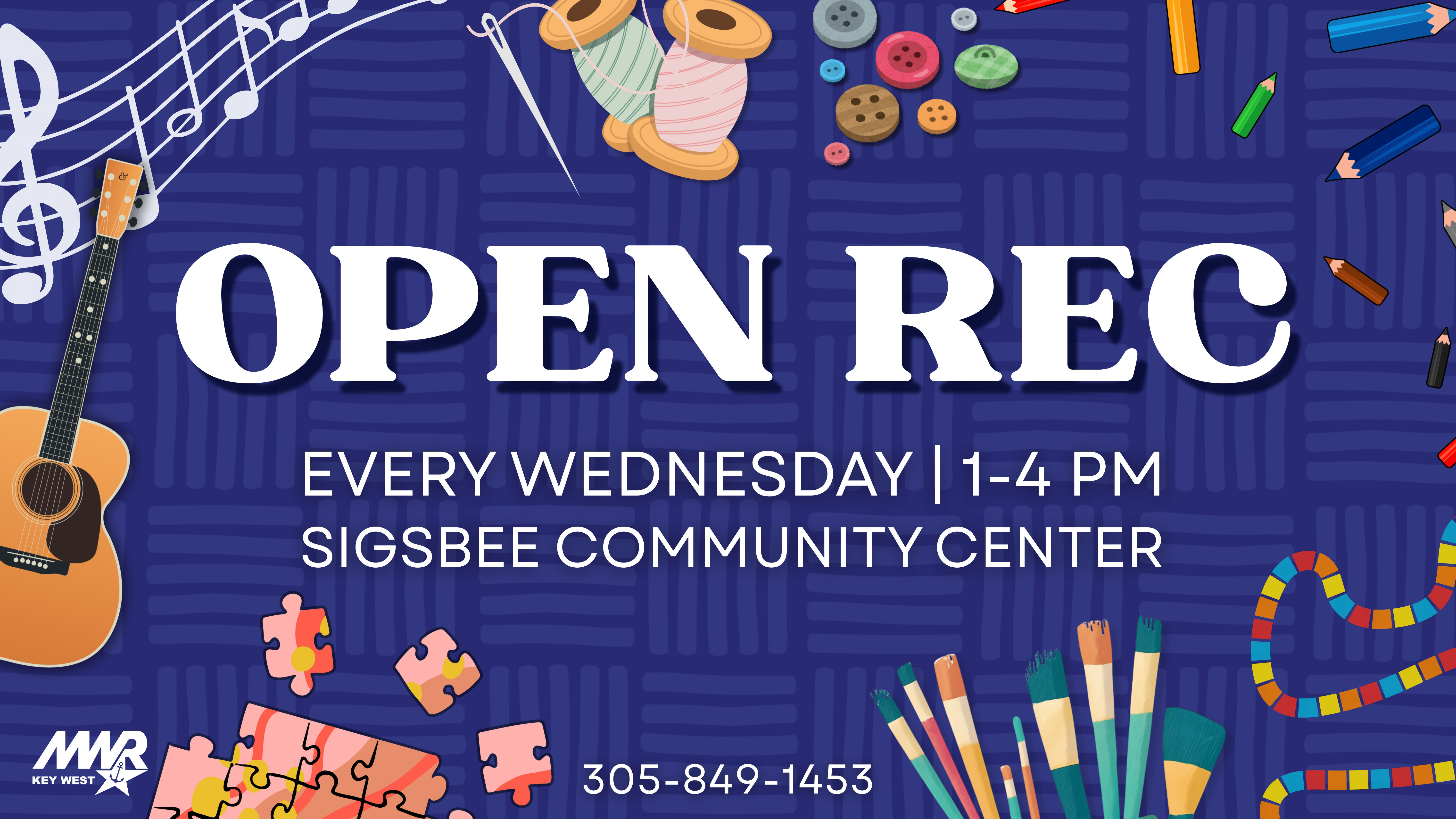 The Sigsbee Community Center offers Open Recreation every Wednesday from 1 - 4 PM. The facility will be open to all MWR authorized patrons. Please note MWR will not be hosting any programming during this time, but MWR staff will be present and games will be available if needed.