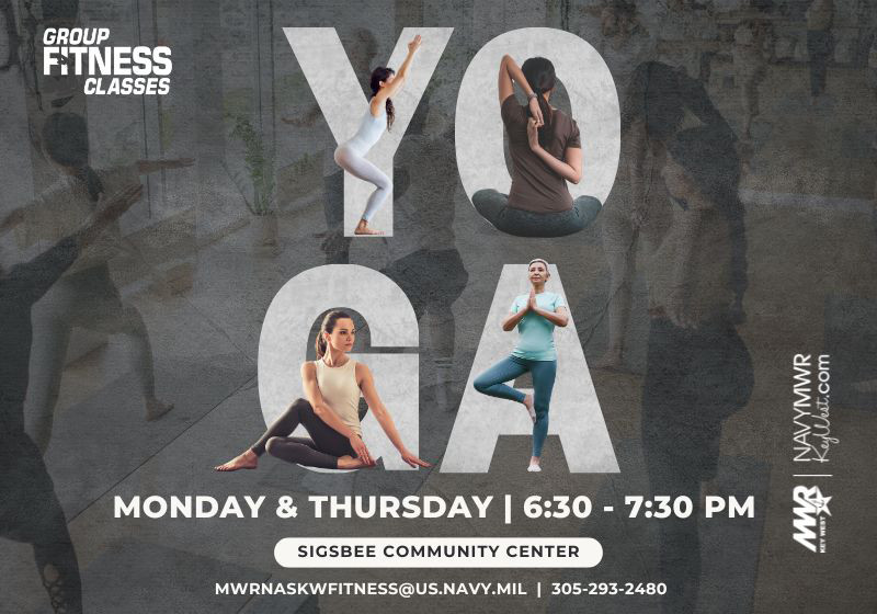 Yoga - Monday & Thursday: 6:30 - 7:30 PM at the Sigsbee Community Center.