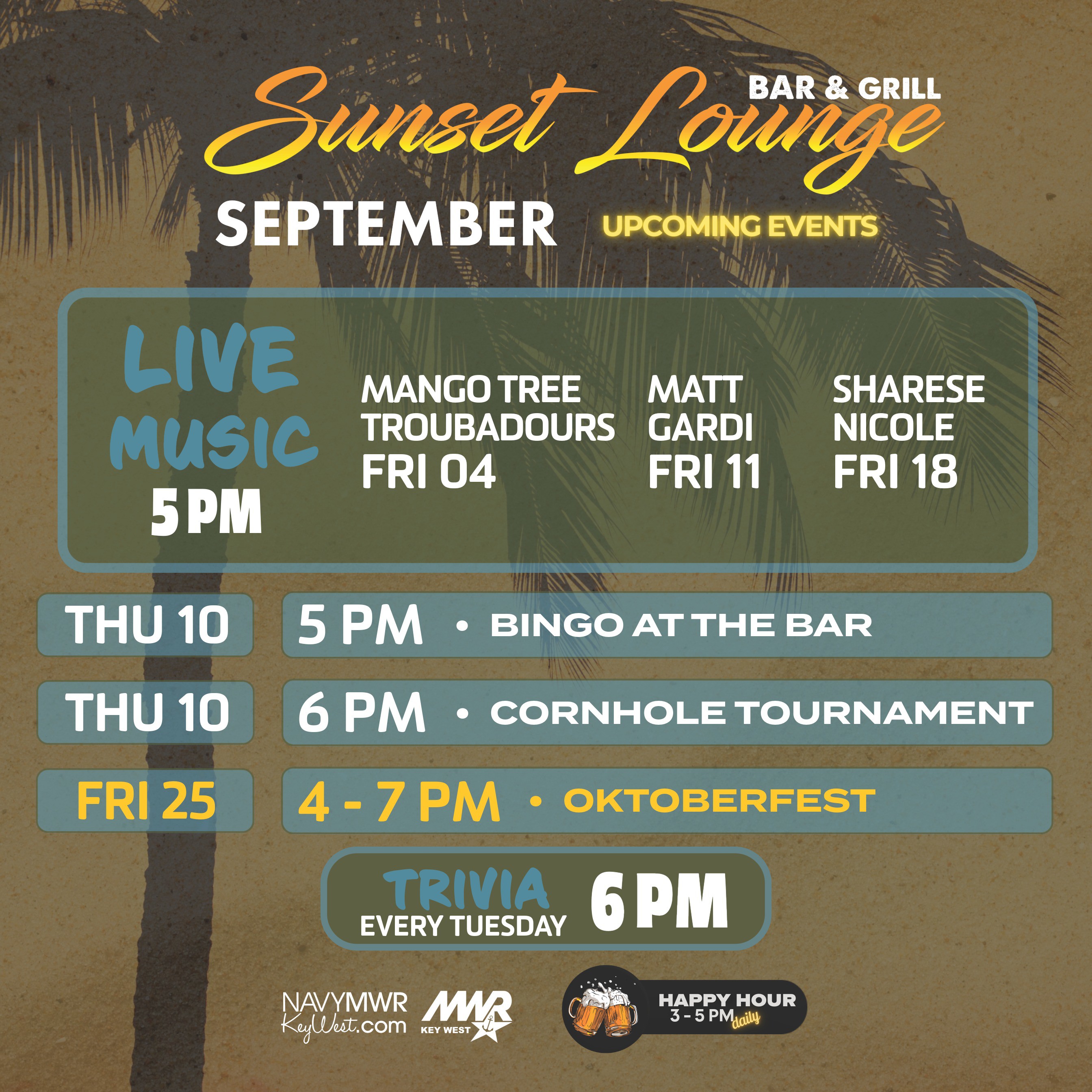 Sunset Lounge Bar & Grill is the perfect spot to kick back and watch the sun set into the ocean. With a full bar and a chill tropical vibe, it’s the place to grab a great drink and relax. The menu is full of tasty dishes and daily specials that’ll keep you coming back for more. During the season, there’s live music every week and fun programming to keep the good vibes going. Looking to celebrate something special? Sunset Lounge offers private events that turn any occasion into an unforgettable experience.